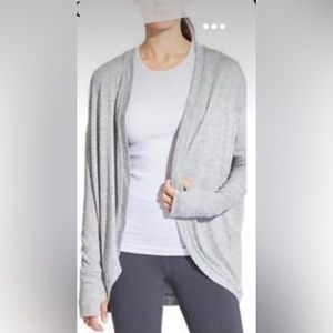 Athleta Pose Wrap Light Gray Cardigan, NEW, Size S